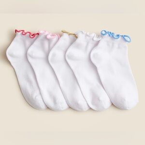 J.Crew Girls' ruffle ankle socks five-pack